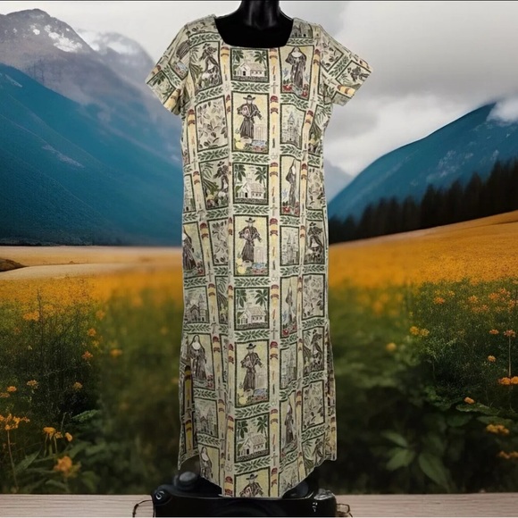 RARE Reyn Spooner Father Damien Dietrich Varez Womens Dress- Medium - Kalaupapa - Picture 1 of 4